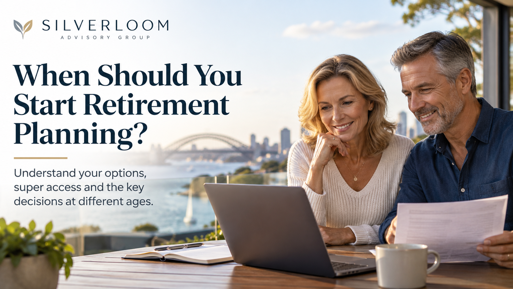 Couple discussing retirement planning and superannuation in Australia